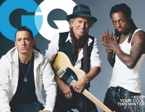 Eminem, Lil Wayne e Keith Richards, Gods of Rock per GQ