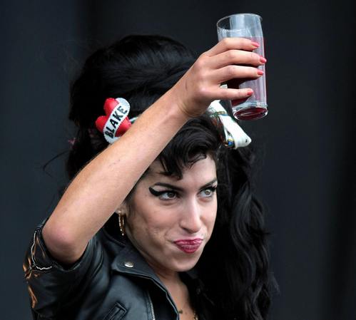British singer Amy Winehouse performs on