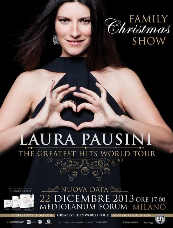 Laura Pausini, Family Christmas Show il 22 dicembre a Milano, biglietti e promozioni