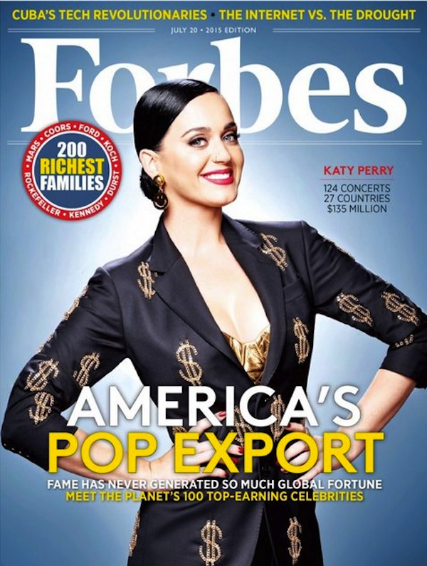 Le celebrità più ricche del 2015: Katy Perry è in testa tra le popstar