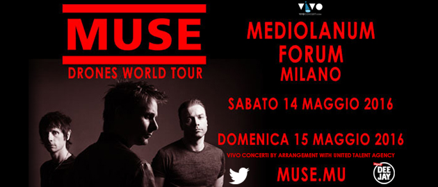 I Muse in concerto in Italia nel 2016