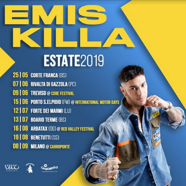 Emis Killa, date concerti estate 2019